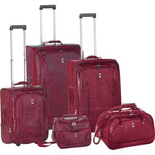 Travel Concepts  Croco 5 Piece Luggage Set   RED  