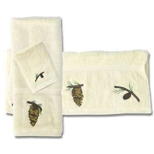 ZP Applique II Theme Pine Cone Bath Towel Set:  Home 
