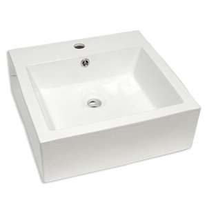  White Ceramic Square Top Mount Sinks + GIFT(LAP DESK 