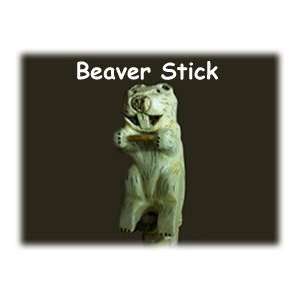  Beaver Hand Carved Walking Stick: Sports & Outdoors